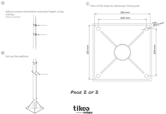 Accessories Telescopic fixing pole for Timelapse Cameras